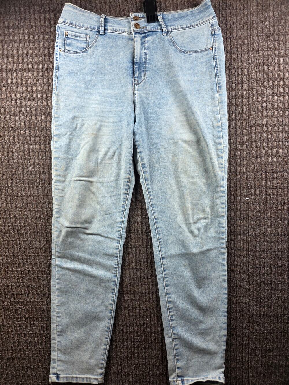 Curve Appeal High Rise Skinny Acid Wash Jeans Size 14/32